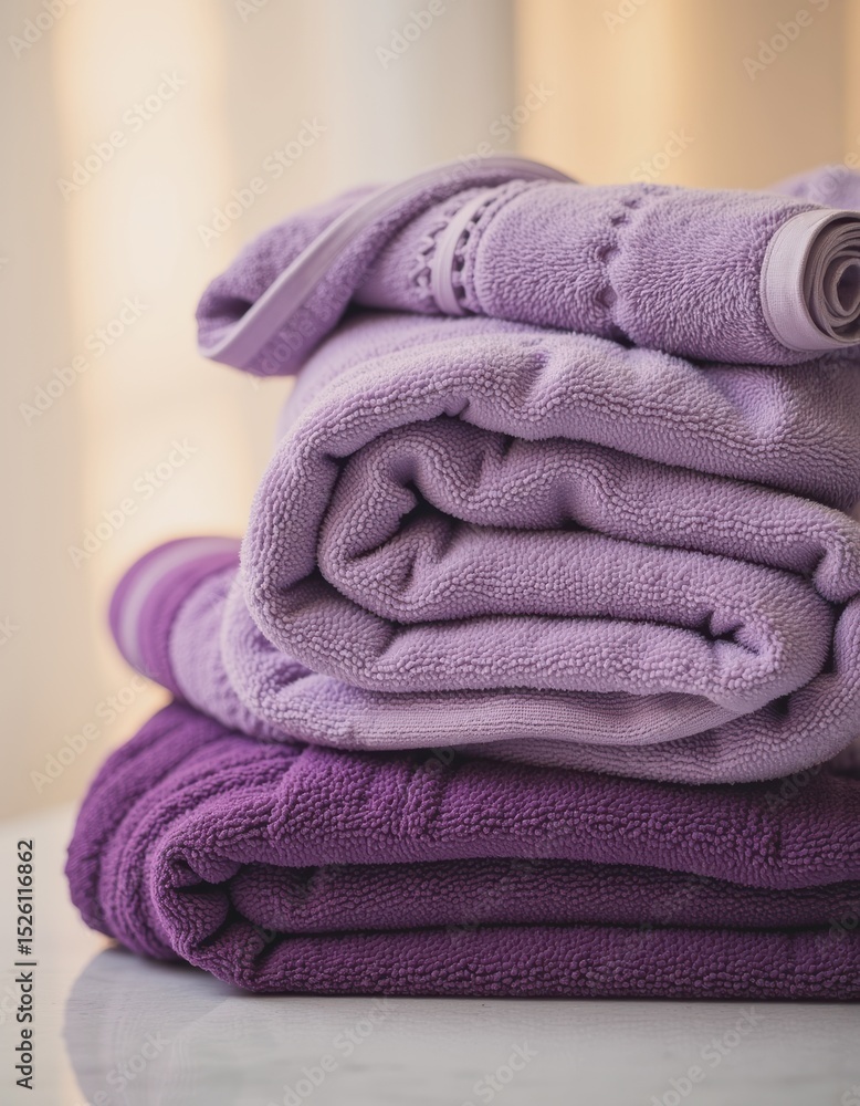 Aufkleber stack of folded towels with a beautiful subtle color gradation