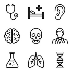 Medical Icons Health and Anatomy. Icon symbol illustration
