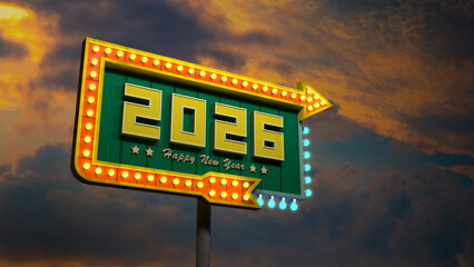 New Year 2026 Creative Design Concept - 3D Rendered Image