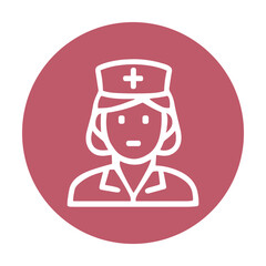 Nurse icon on pink background. Icon symbol illustration
