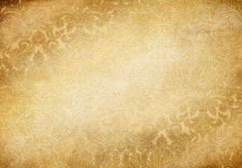 Old grunge paper background with decorative vintage ornament.