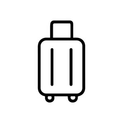 Rolling suitcase icon for travelers. Icon symbol illustration