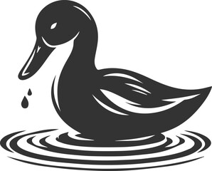 Bird silhouette of a duck vector illustration
