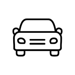 Stylized car icon on white background. Icon symbol illustration