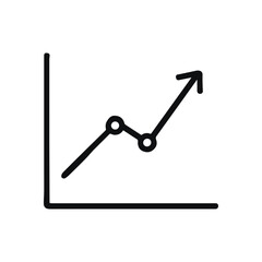 Upward trend diagram displaying market growth. Icon symbol illustration