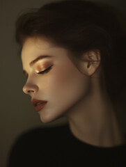 Elegant Portrait of a Woman with Soft Lighting