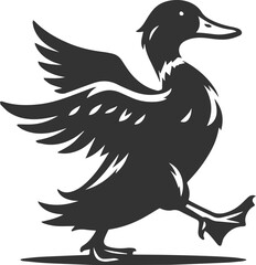 Bird silhouette of a duck vector illustration