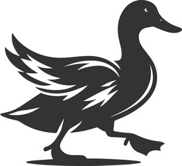 Bird silhouette of a duck vector illustration