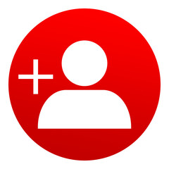 add button red follow Blank profile picture with circle PNG transparent background