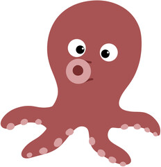 여름 바다 풍경과 다양한 해양 생물, 물고기, 불가사리, 갈매기, 문어, 파도 등 시원하고 청량한 해양 느낌의 스톡 이미지 세트