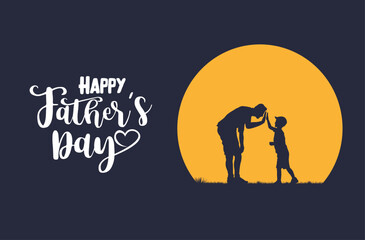 Happy Father's Day with dad and children - fathers day Vector - Happy Father's Day. 