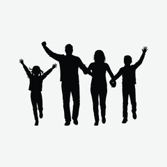 Download high-quality family poses vector silhouette. Perfect for t-shirts, logos, crafts, cards & more. Ideal for designers & crafters