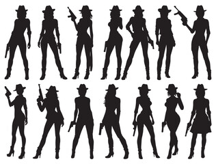  FEMALE GANGSTER SILHOUETTE