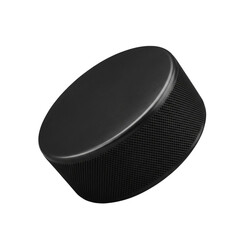 Hockey puck isolated on transparent or white background, png
