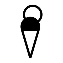 Simple icon of double scoop ice cream cone