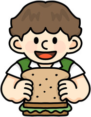 샌드위치 먹는 남자아이
