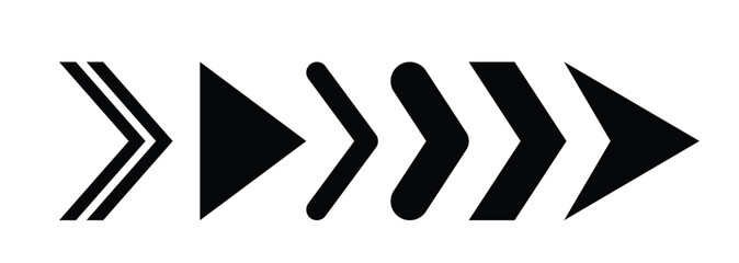 Set of black triangular arrow pointers