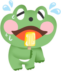 아이스크림 먹는 개구리