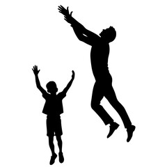 silhouette of a boy jumping