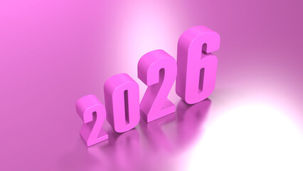 New Year 2026 Creative Design Concept - 3D Rendered Image