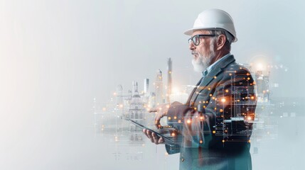 Industrial engineer using digital technology in modern factory environment professional setting innovative practices