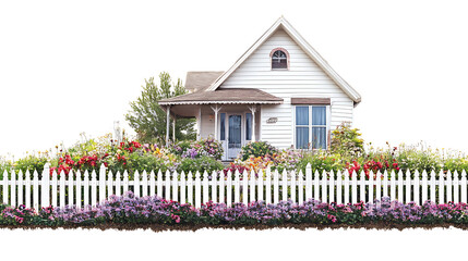 white house with flowers