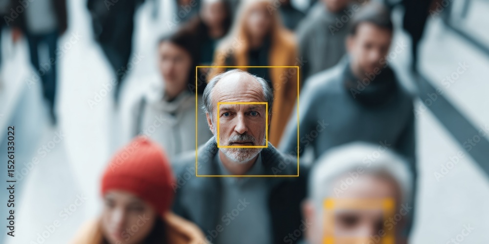 Poster facial recognition in urban crowds advanced scanning technology for public safety and security solut