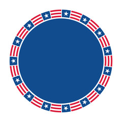 Circle Frame with Stars and Stripes - July 4th concept. Vector illustration