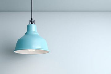 Obraz premium Modern blue pendant light on white background