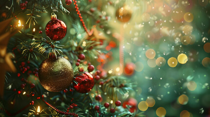 Christmas decoration on background. Merry Christmas and happy New Year background