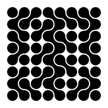 Black pattern of dots metabol on white background. Abstract geometric figures of connected molecules. Modern vector design.	