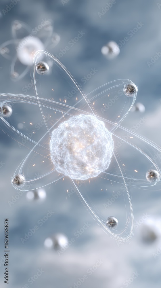 Aufkleber Quantum Computing Core Visualization with Radiating Qubit Energy Waves and Circular Data Patterns for Future Technology Innovation