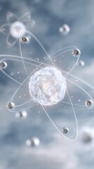 Obraz premium Quantum Computing Core Visualization with Radiating Qubit Energy Waves and Circular Data Patterns for Future Technology Innovation