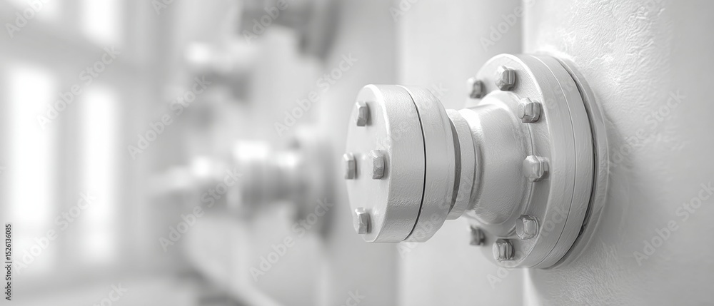 Poster modern energy assessment equipment installed in doorway for pressure testing and efficiency certific
