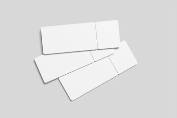 Three Blank Random Tickets Mockup