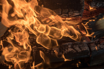 abstract fire from burning wood
