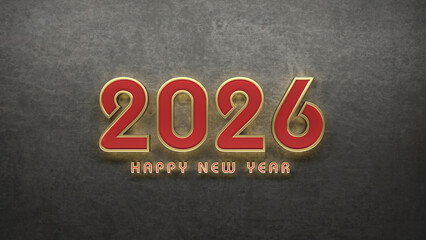 New Year 2026 Creative Design Concept - 3D Rendered Image