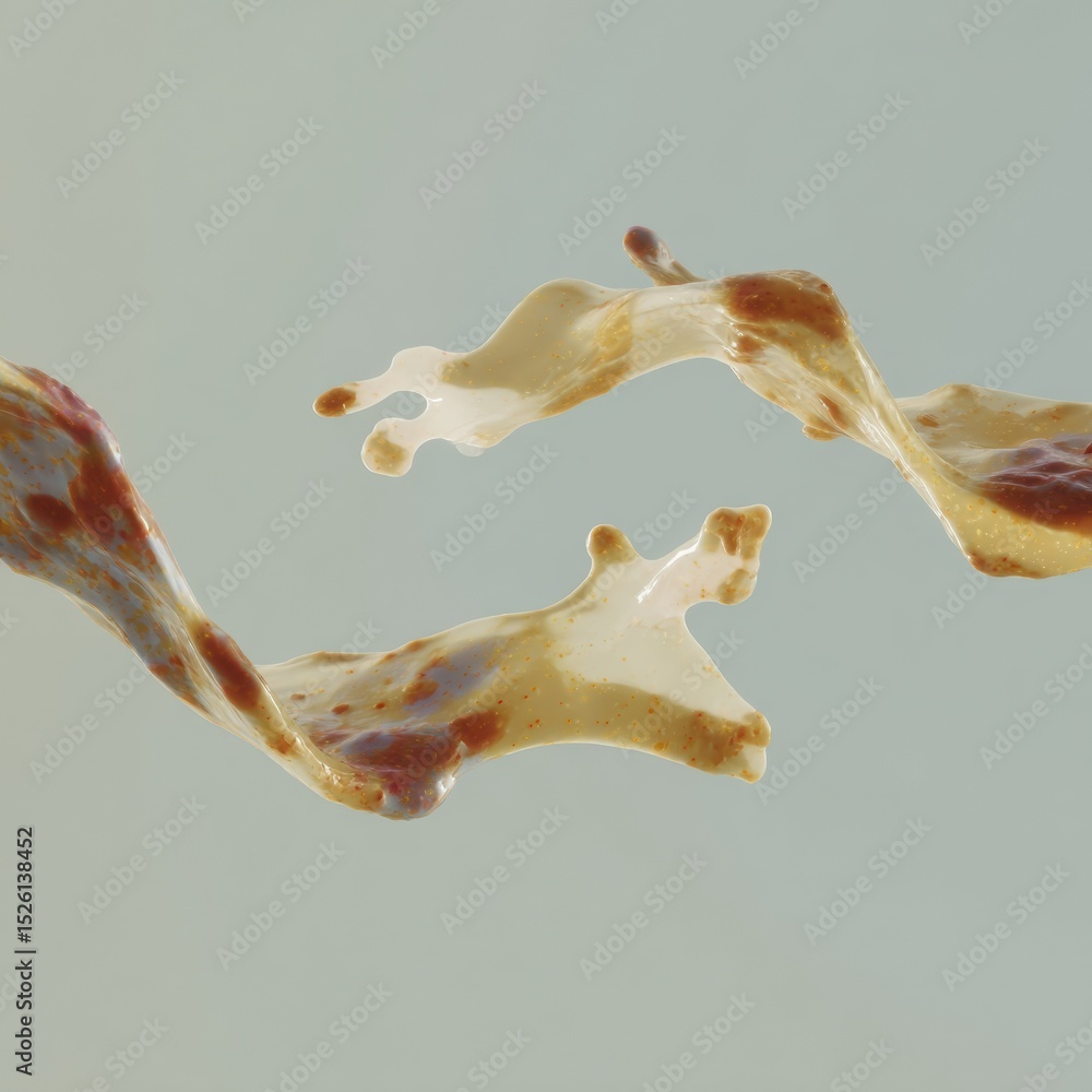 Poster Hemoglobin Test Visualization with Abstract Fluid Swirls and Microscopic Textures for Medical and Scientific Health Publications