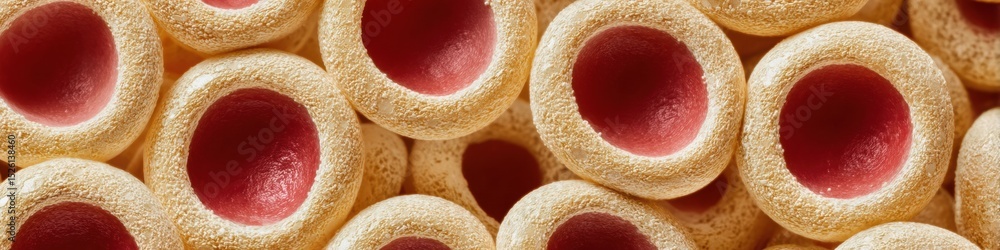 Poster detailed hemoglobin test microscopic view of blood cells in plasma highlighting cellular structures 