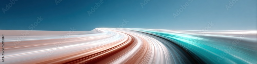 Leinwandbilder Futuristic High Bandwidth Digital Data Stream with Flowing Connectivity Lines on Dark Surface for Network Speed and Digital Transformation Advertising