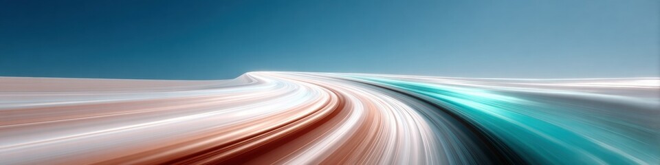 Futuristic High Bandwidth Digital Data Stream with Flowing Connectivity Lines on Dark Surface for Network Speed and Digital Transformation Advertising