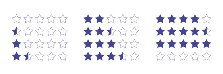 Star Rating System Illustration with Varying Scores