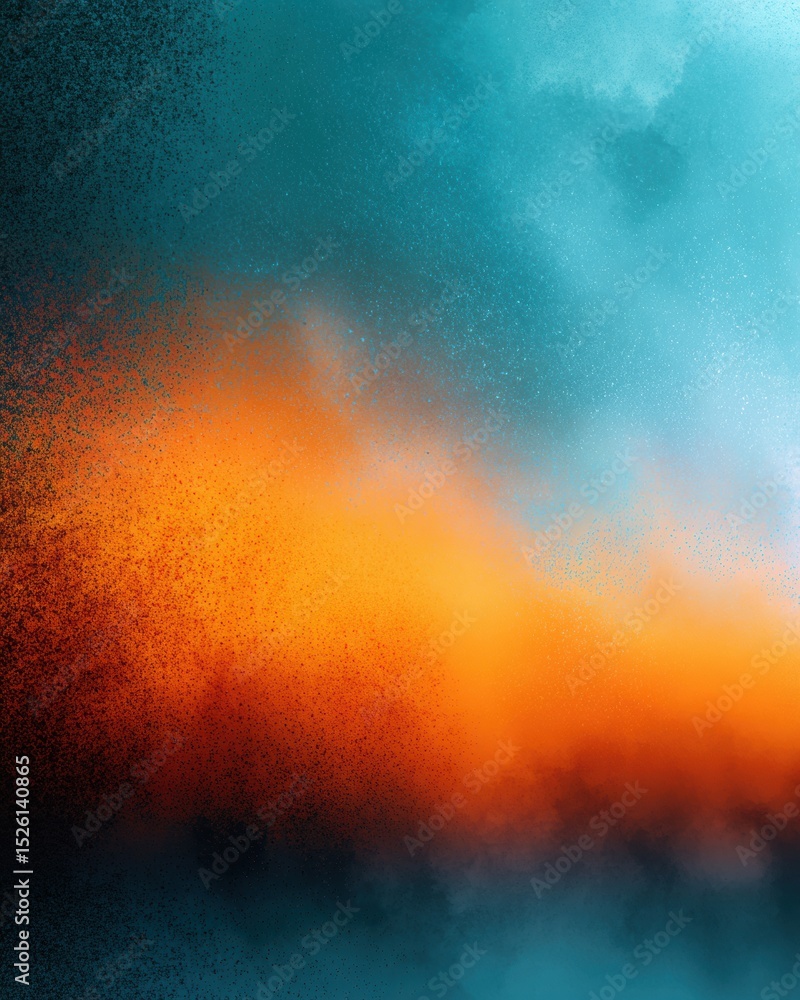 Poster moody abstract gradient background with grainy teal and orange vertical blend for modern digital bra