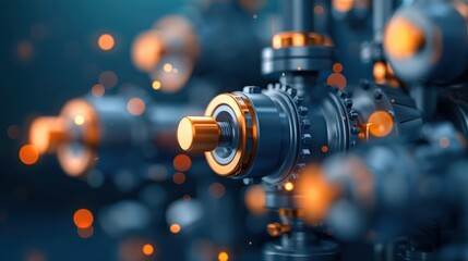 Industrial machinery action workshop environment close-up content high-tech design dynamic viewpoint for innovation