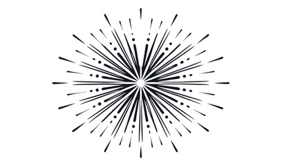 Fototapeta premium Abstract black and white starburst sunburst design