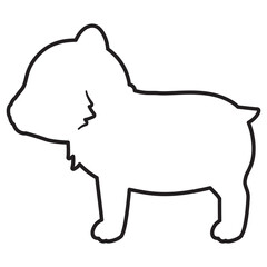 横向きのクマの線画