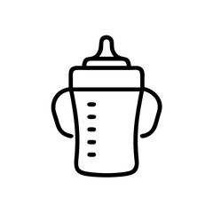 Obraz premium Sippy cup icon on a transparent background 