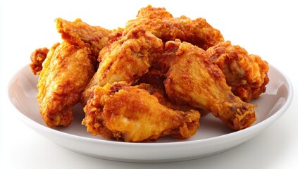Fried chicken wings on white plate
