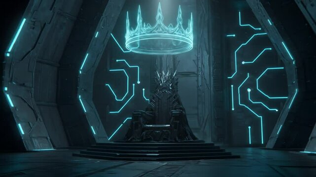 Futuristic throne room digital rendering
