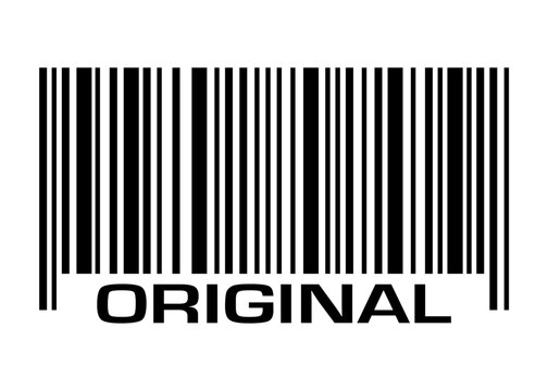 Logo con texto Original en c&oacute;digo de barras	
